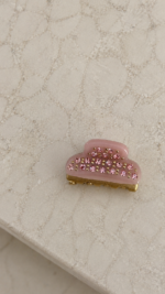 Pink Full Crystals 3cm Hair Clip