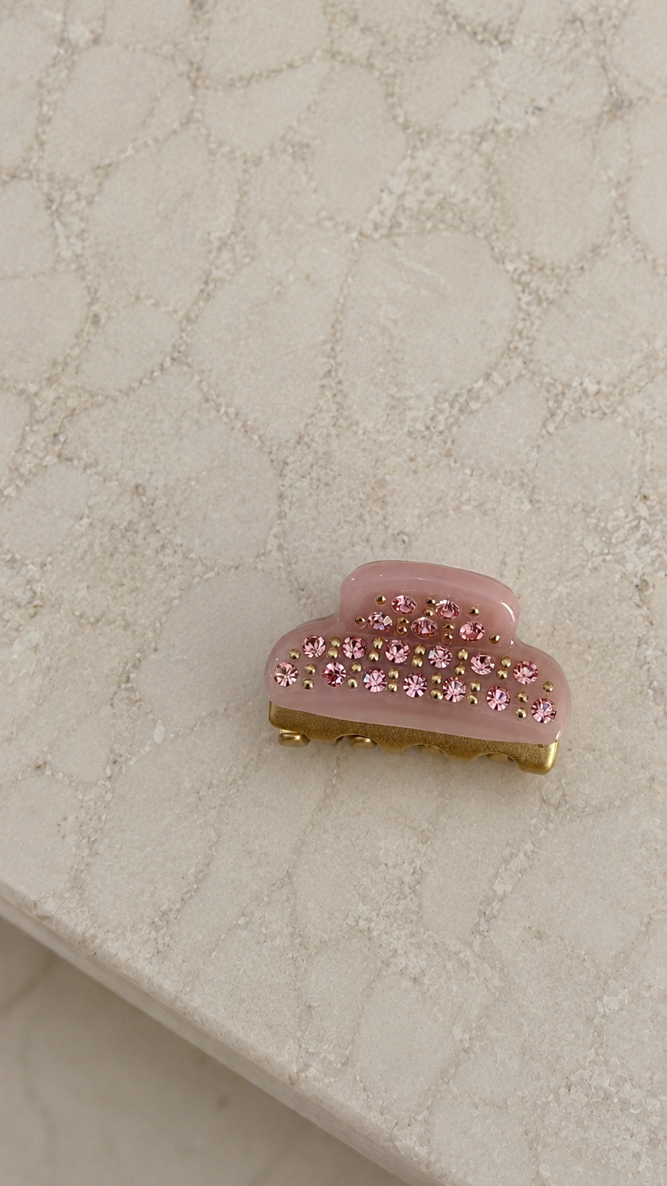 6e6434dd-799b-44a5-98bf-32eae3e7d30a Pink Full Crystals 3cm Hair Clip - Image 1