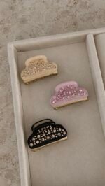 Beige Full Crystals 3cm Hair Clip - Image 2