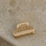 Beige Full Crystals 3cm Hair Clip